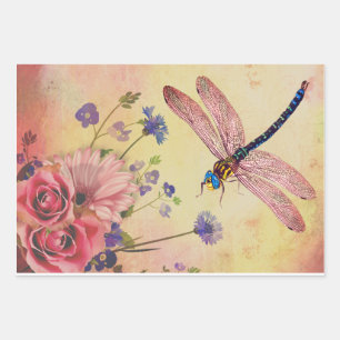 Vintage Blume Fehler Ephemera Decoupage Geschenkpapier Set