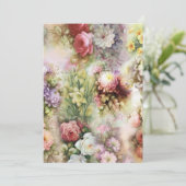 Vintage Blume Feiertagskarte (Stehend Vorderseite)