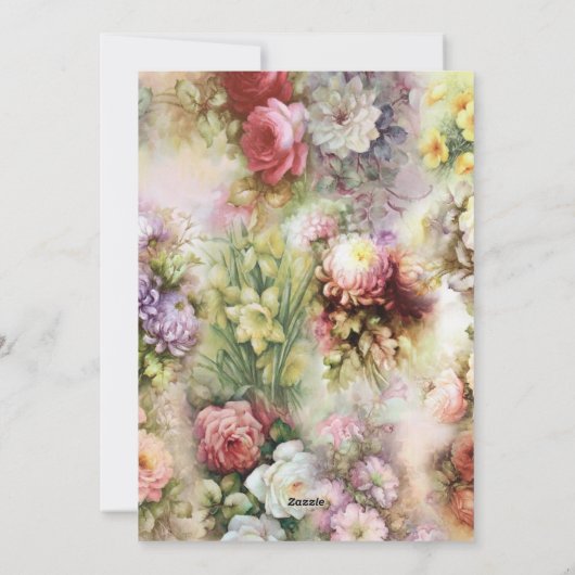 Vintage Blume Feiertagskarte (Rückseite)