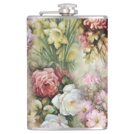 Vintage Blume Flachmann (Vorderseite)