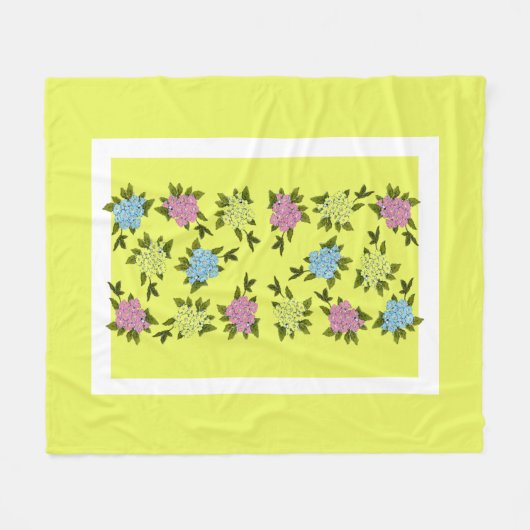 Vintage Blume Fleece Blanket (Vorderseite (Horizontal))