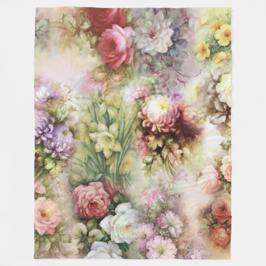 Vintage Blume Fleecedecke (Vorderseite)