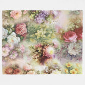 Vintage Blume Fleecedecke (Vorderseite (Horizontal))