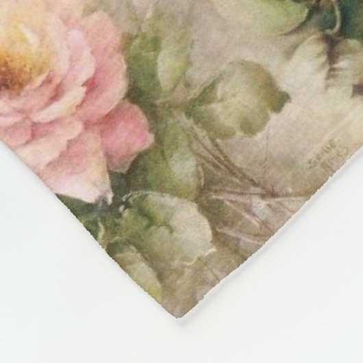 Vintage Blume Fleecedecke (Ecke)