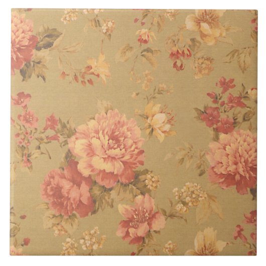 Vintage Blume Fliese (Vorderseite)