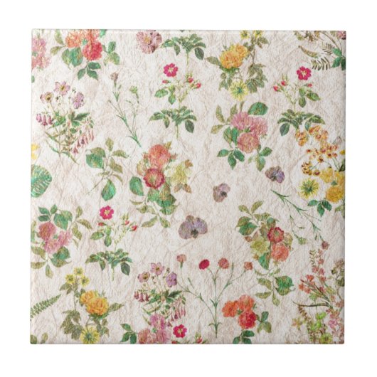Vintage Blume Fliese (Vorderseite)