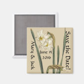 Vintage Blume Floral Speichern Sie das Datumsfenst Magnet (Vorderseite/Rückseite)