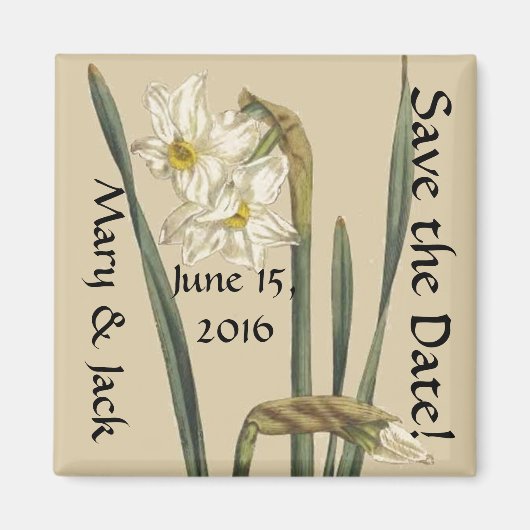 Vintage Blume Floral Speichern Sie das Datumsfenst Magnet (Vorne)