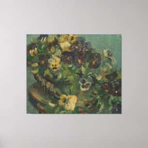Vintage Blume Floral Van Gogh Korb von Stiefmütter Leinwanddruck