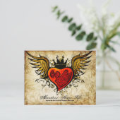 Vintage Blume & Flügeldrachen Postkarte (Stehend Vorderseite)