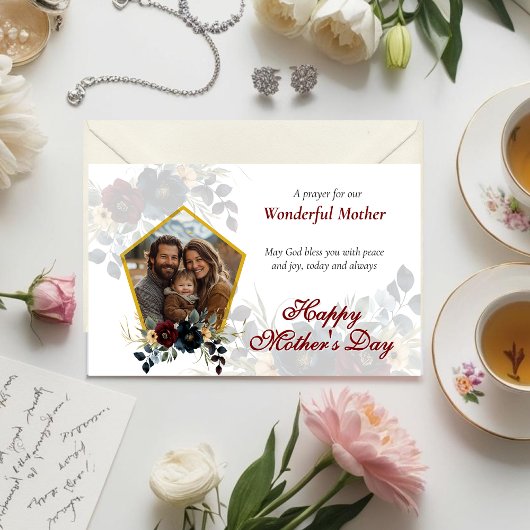 Vintage Blume Foto Muttertag Karte