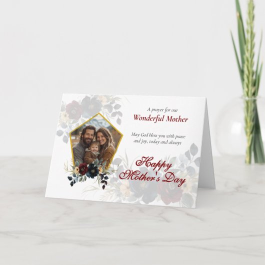 Vintage Blume Foto Muttertag Karte (Vorderseite)