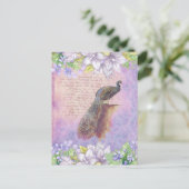*~* Vintage Blume Französischer Pfau Viktorianisch Postkarte (Stehend Vorderseite)
