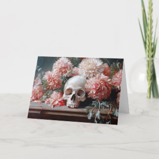 Vintage Blume für den Schädel und das leichte Rosa Karte
