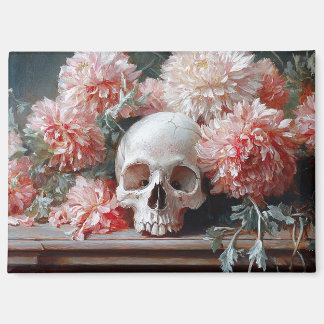 Vintage Blume für den Schädel und das leichte Rosa Magnet
