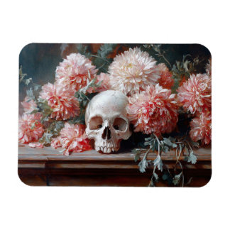 Vintage Blume für den Schädel und das leichte Rosa Magnet