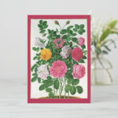 Vintage Blume, Garden Rose Brautparty Party Einladung (Stehend Vorderseite)