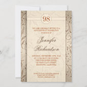 Vintage Blume Geburtstagsparty Einladung (Rückseite)