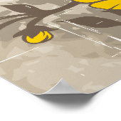 Vintage Blume gelb, blumengeschmückt Poster (Ecke)