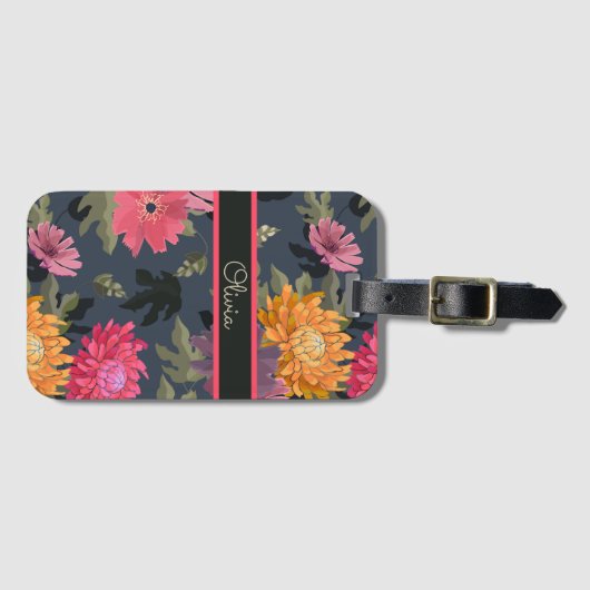 Vintage Blume Gepäckanhänger (Vorderseite (Horizontal))