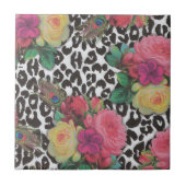 Vintage Blume Geparkeis Fliese (Vorderseite)