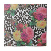 Vintage Blume Geparkeis Fliese (Vorderseite)