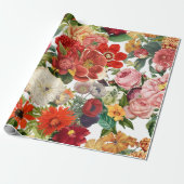 Vintage Blume Geschenkpapier (Ungerollt)
