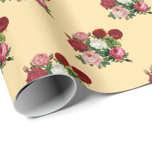 Vintage Blume Geschenkpapier (Rolleneckpunkt)