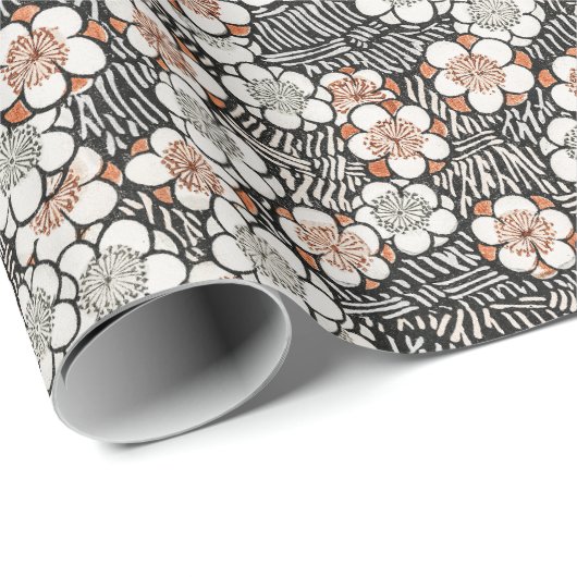 Vintage Blume Geschenkpapier (Rolleneckpunkt)