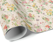 Vintage Blume Geschenkpapier (Rolleneckpunkt)