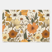 Vintage Blume Geschenkpapier Set (Vorderseite 3)