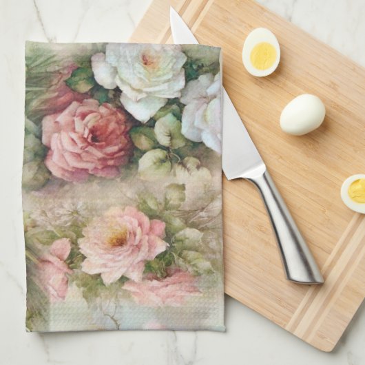 Vintage Blume Geschirrtuch (Viertel Falte)