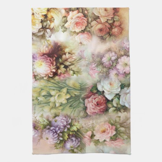 Vintage Blume Geschirrtuch (Vertikal)