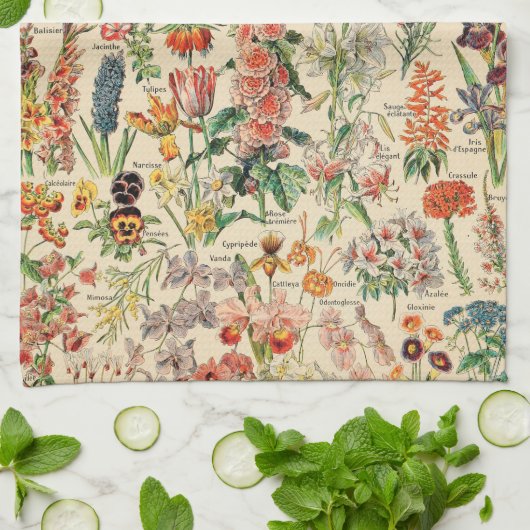 Vintage Blume Geschirrtuch (Gefaltet)