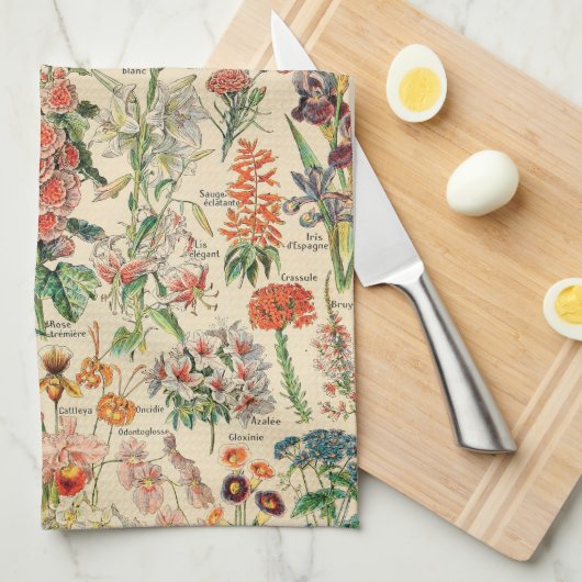 Vintage Blume Geschirrtuch (Viertel Falte)