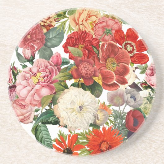 Vintage Blume Getränkeuntersetzer (Vorne)