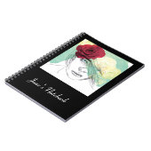 Vintage Blume Girl Illustration Notizblock (Linke Seite)