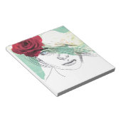 Vintage Blume Girl Illustration Notizblock (angewinkelt)