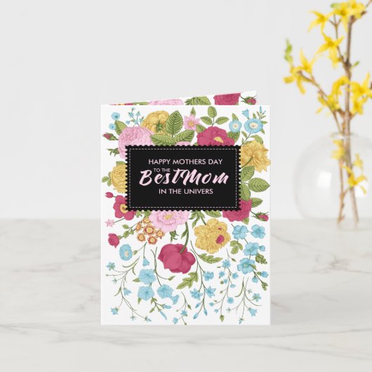 Vintage Blume glücklich Muttertag Karte (Gelbe Blume)