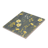 Vintage Blume Grau und Gelb Fliese (Seite)