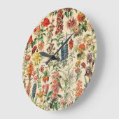 Vintage Blume Große Wanduhr (Winkel)