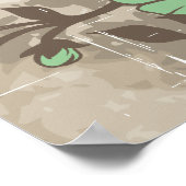 Vintage Blume Grüne Taupe Blumengarnsträuße Poster (Ecke)