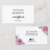 Vintage Blume Haare Treppe Bobby Button Schönheits Visitenkarte (Vorne/Hinten)