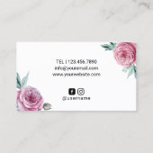 Vintage Blume Haare Treppe Bobby Button Schönheits Visitenkarte (Rückseite)