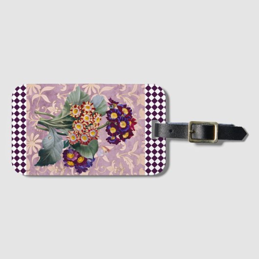 Vintage Blume Harlequin Gepäckanhänger (Vorderseite (Horizontal))