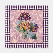 Vintage Blume Harlequin Magnet (Vorne)