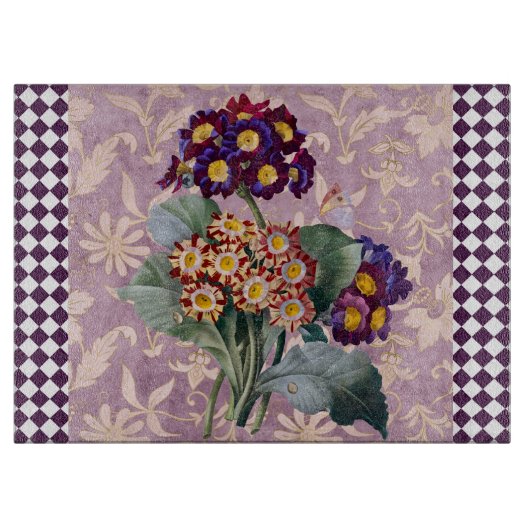 Vintage Blume Harlequin Schneidebrett (Vorderseite)