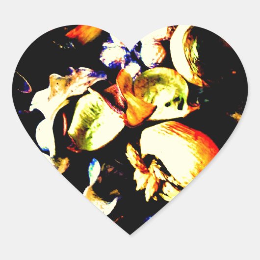 Vintage Blume Herz-Aufkleber (Vorderseite)