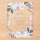 Vintage Blume | Hochzeit Acryleinladungen (Vorderseite)