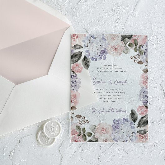 Vintage Blume | Hochzeit Acryleinladungen